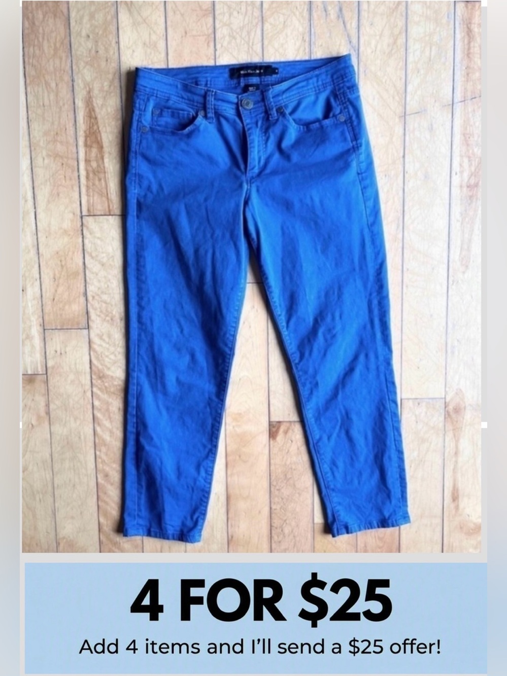 Calvin Klein Cropped Blue Slim Pants Size 6